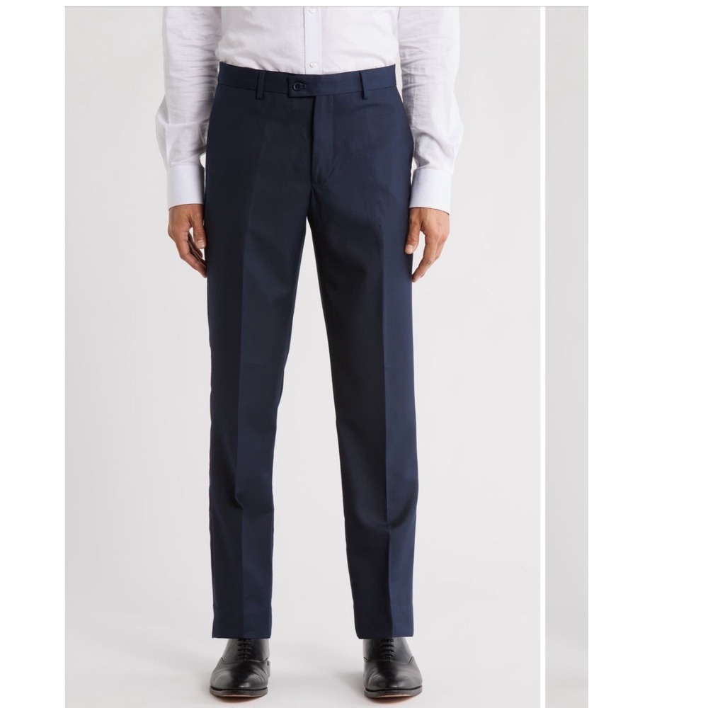 Scotch & Soda Amsterdam Trouser Mens 40x32 Navy Blue Modern Fit Dress Pants NEW